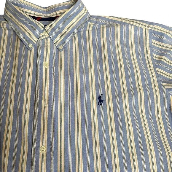 Ralph Lauren Classic Fit Polo Button Down Long Sleeve Striped Shirt Mens size XL - Picture 3 of 10